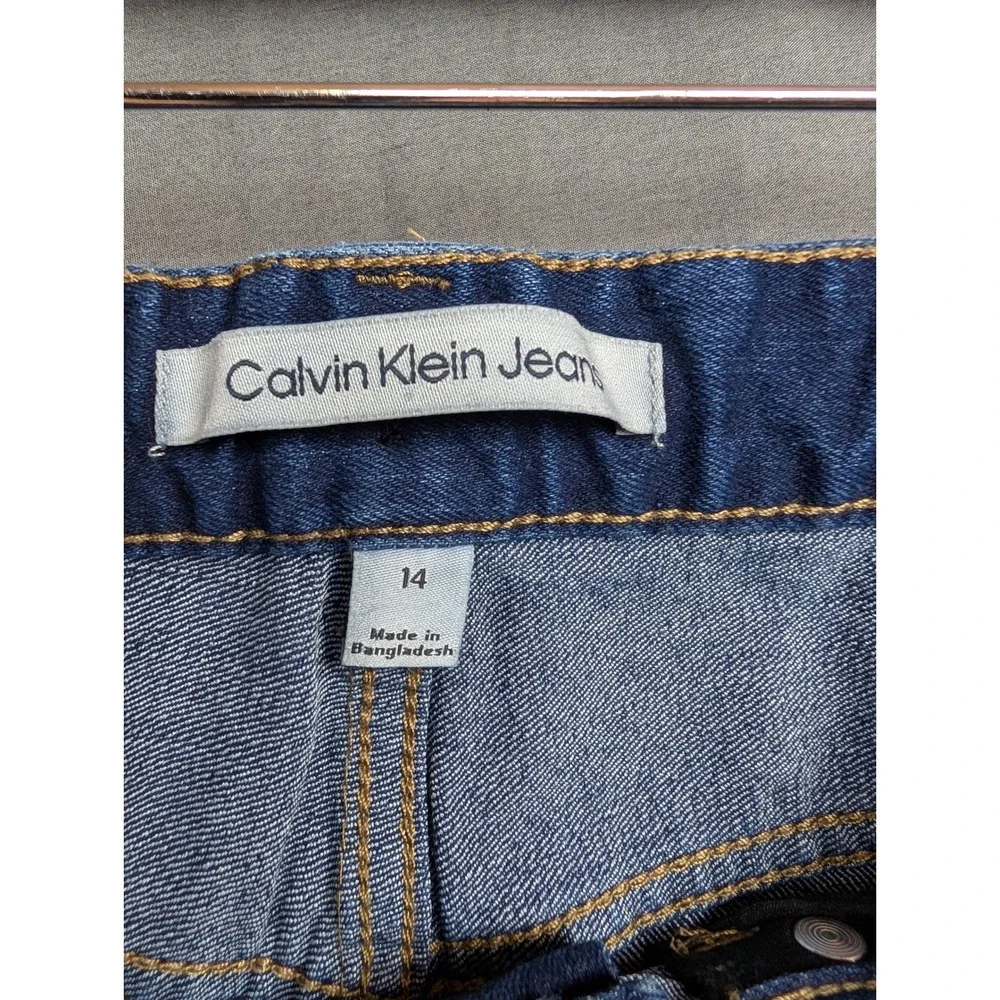 Calvin Klein Jeans Boys Size 14 Dark Wash Skinny‎ Denim Blue Jeans